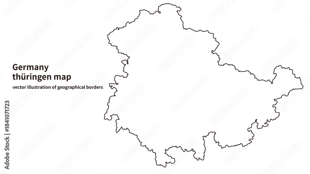 Obraz premium Thuringia Map – Detailed Map of Thüringen, Germany