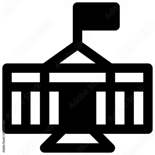 Government. Outlined stroke vector icon with black-filled details.