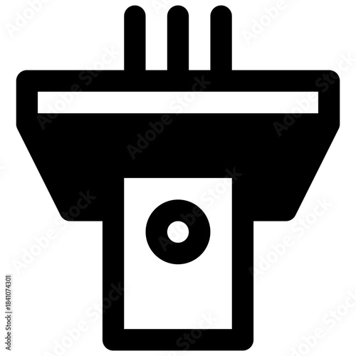 Politics. Outlined stroke vector icon with black-filled details.