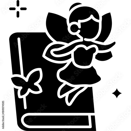 Glyph Solid Fairy Book Icon