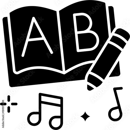 Glyph Solid Fun Learning Icon