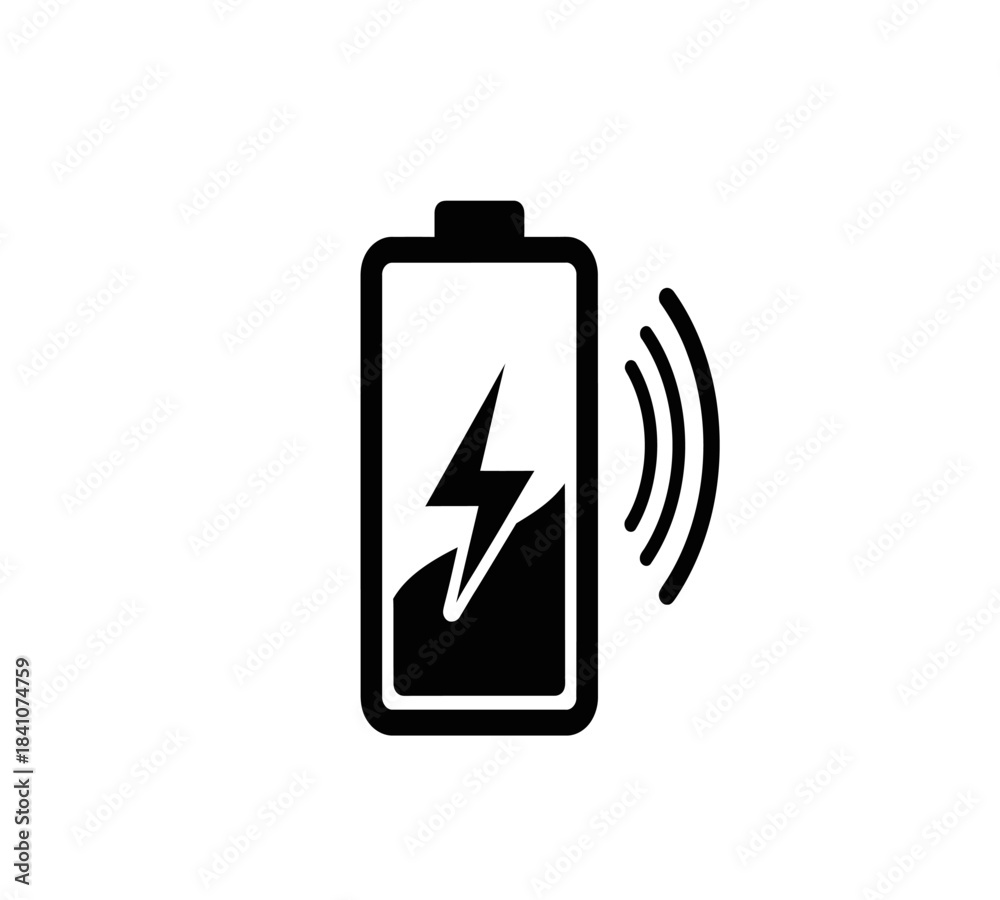 Obraz premium Black high voltage symbol vector isolated icon for warning business road sign