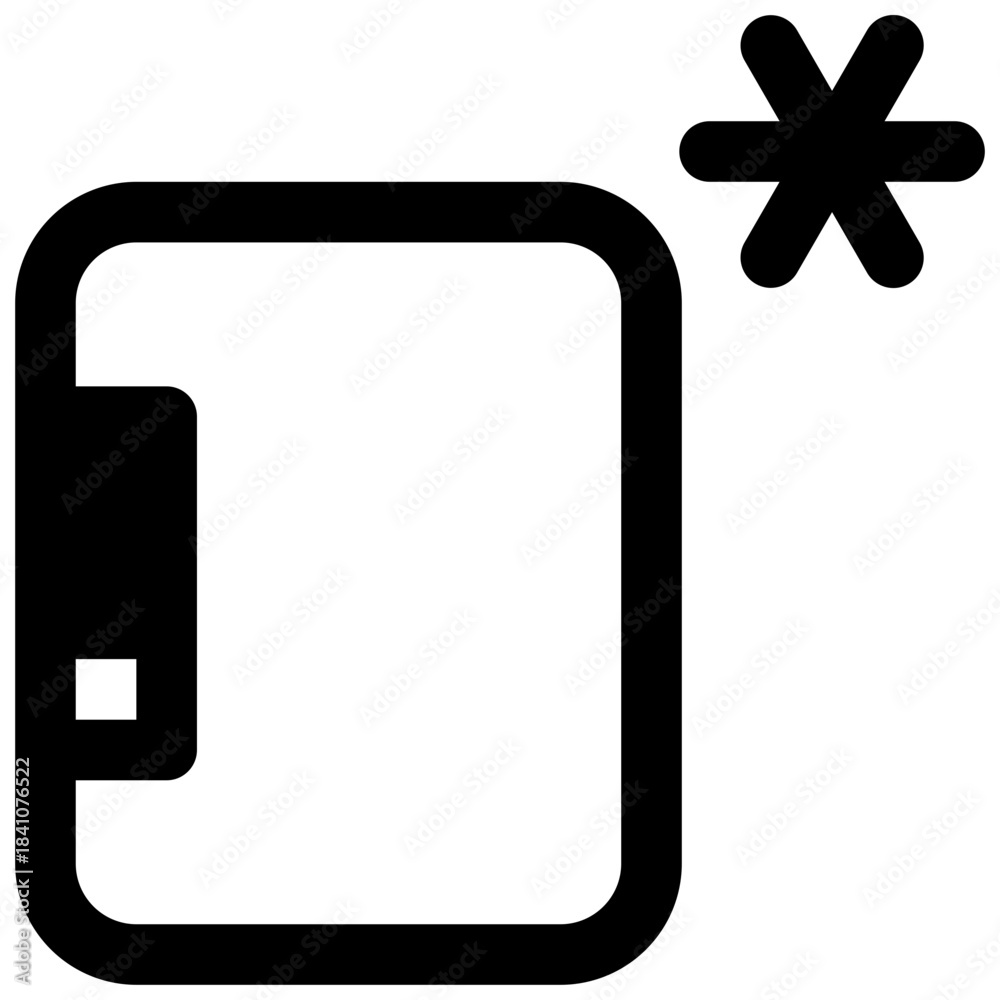 Fototapeta premium Refrigerator. Outlined stroke vector icon with black-filled details.