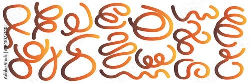 Colorful and Monochrome Abstract Squiggle Pattern  multicolor and whit abstract squiggle lines on dark backgrounds, ideal for modern design themes, creative branding, and artistic EPS10/AI.