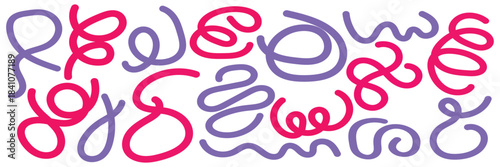 Colorful and Monochrome Abstract Squiggle Pattern  multicolor and whit abstract squiggle lines on dark backgrounds, ideal for modern design themes, creative branding, and artistic EPS10/AI.