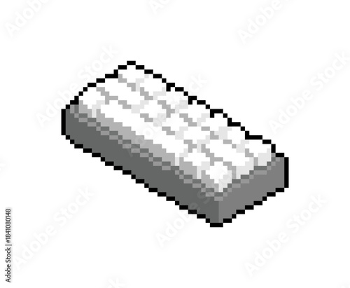 Pixel art computer key or a small key row in a retro 8-bit style. Simple gaming and technology vector asset.