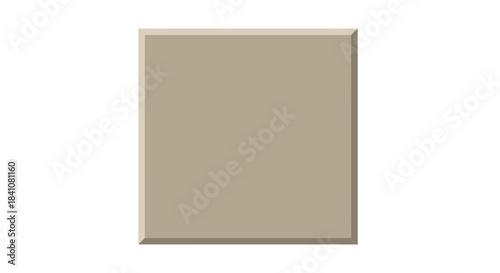 Dusty beige tile isolated on a clean white background with subtle shadows, showcasing square shape and smooth texture