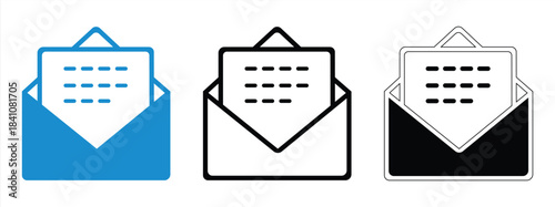 letter inside envelope, email icon vector