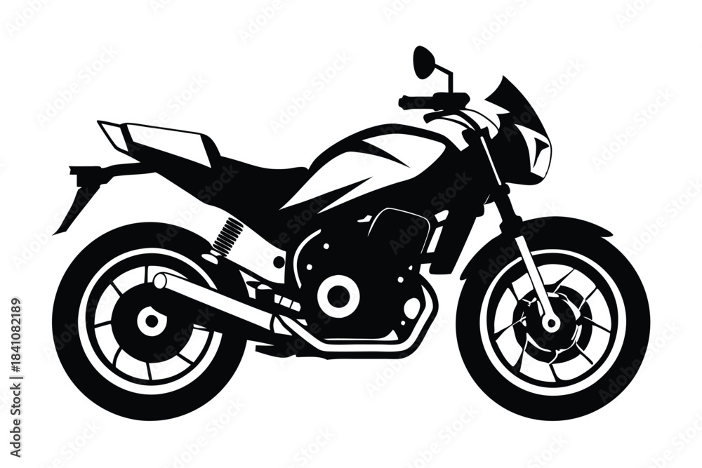 Fototapeta premium motorcycle silhouette line art vector illustration with a white background