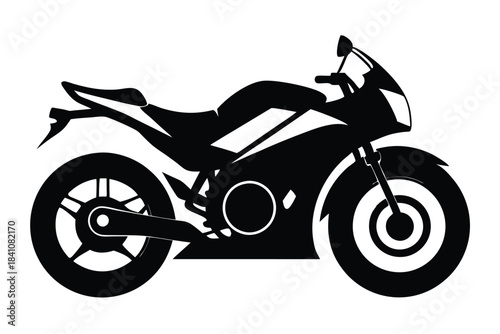motorcycle silhouette line art vector illustration with a white background