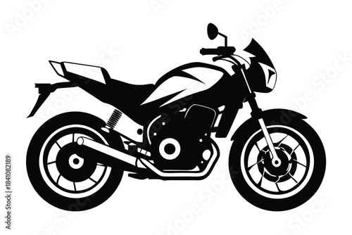 motorcycle silhouette line art vector illustration with a white background