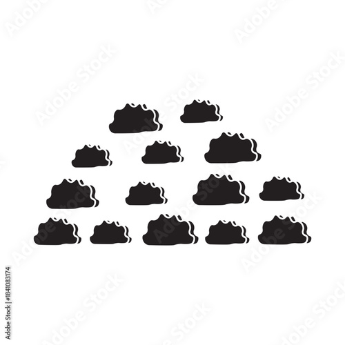 Altocumulus Clouds glyph icon 