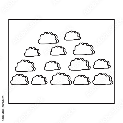 Altocumulus Clouds on frame line icon 