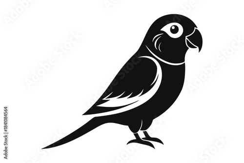 lovebird silhouette line art vector illustration with a white background