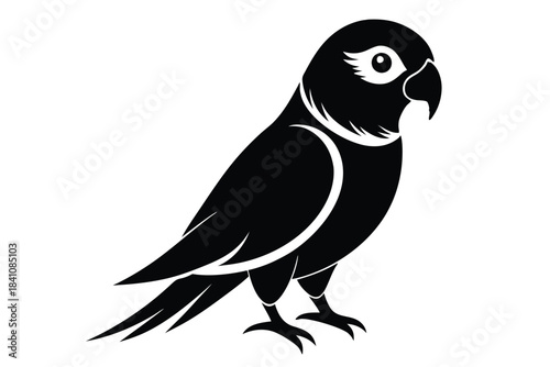 lovebird silhouette line art vector illustration with a white background