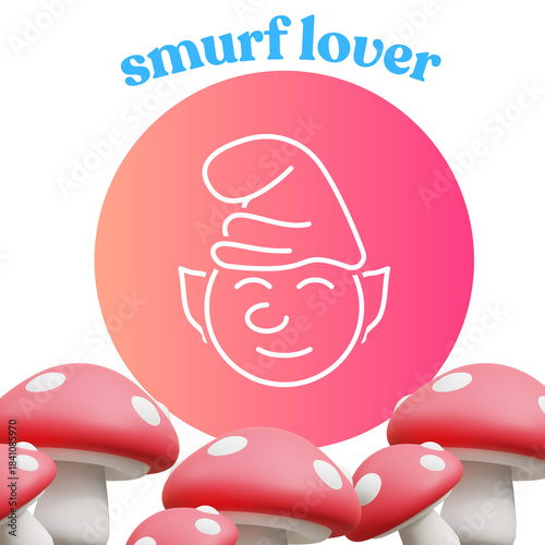 Canvastavla smurf lover - 1