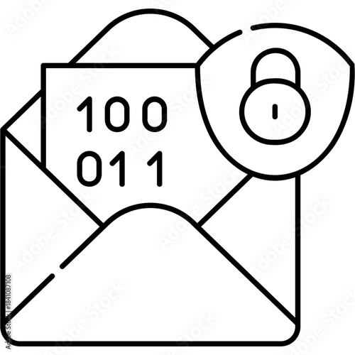 Line Art Encrypted Message Icon