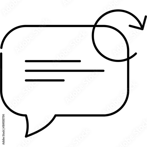 Line Art Resend Text Icon