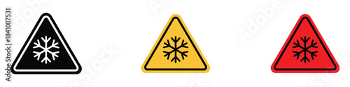 Low temperature alert icon vector. freezing temperatures, icy road condition symbol. vector illustration.