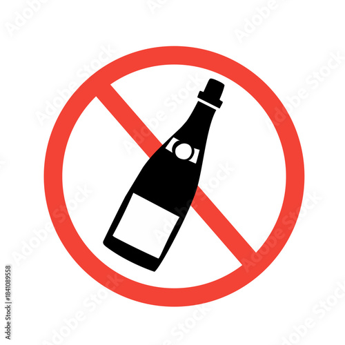 warning sign icon - no drinking alcoholic water