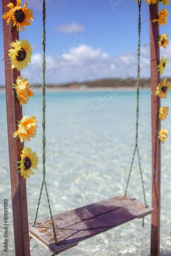 Sunflower Swing Over Shallow Waters in Maragogi