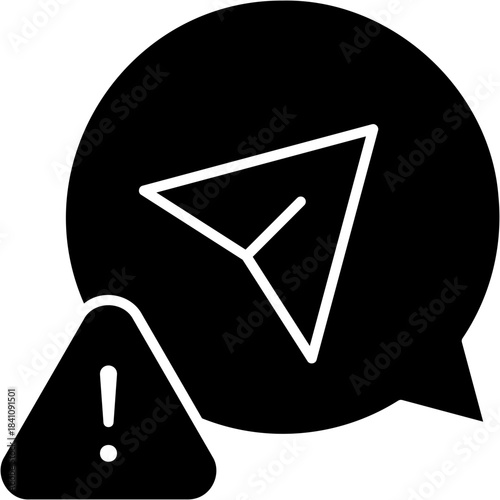 Glyph Solid Send Alert Icon