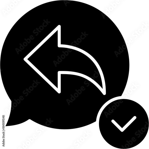 Glyph Solid Reply Sent Icon