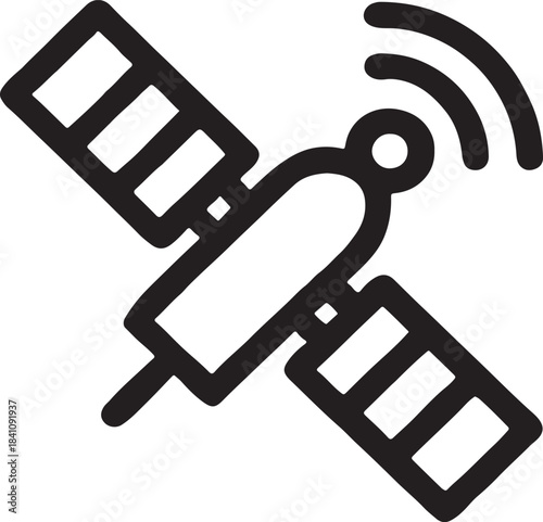 signal waves with satellite, Wifi signal, Waves, vector icon