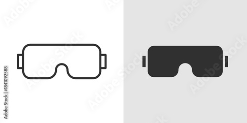 VR Icon showing a simple virtual reality headset, representing immersive technology, virtual experiences, and modern digital environments.