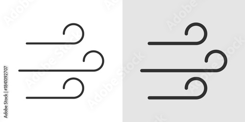 Wind Icon breeze or air movement symbol, natural element illustration, weather icon, airflow representation, minimalist flat design, outdoor environment symbol.