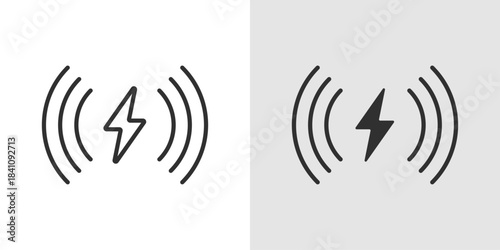 Wireless Charger Icon cordless charging pad symbol, power transfer illustration, modern charging technology, smartphone accessory, minimalist flat design.