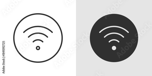 Wi-Fi Icon wireless internet signal symbol, connectivity indicator, network access illustration, online connection, minimalist flat design.