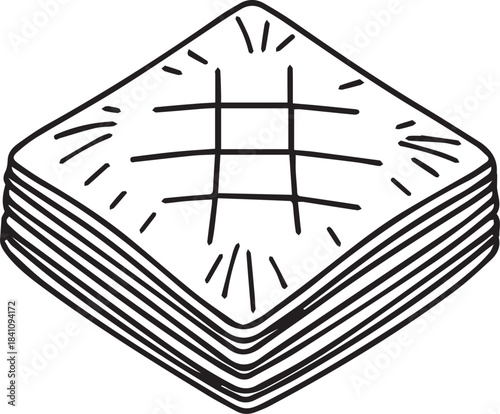 Folded Paper Napkins: Clean, crisp, and stacked, these napkins represent a simple yet versatile element of everyday use. 