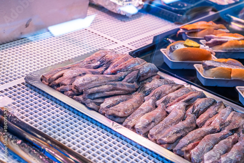Photography Dutch herring in Volendam Netherlands fish street food.