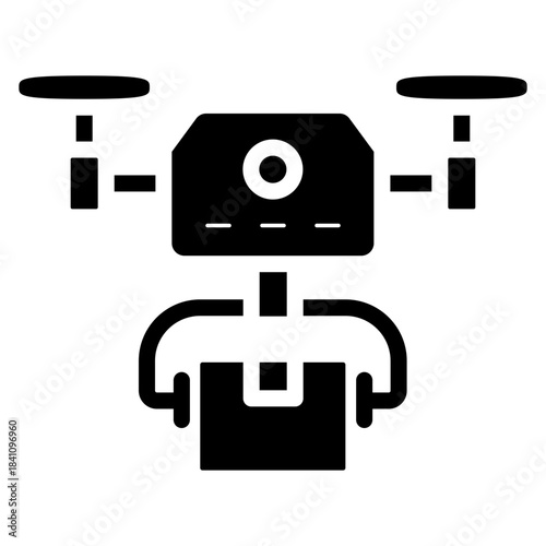 drone delivery service glyph icon