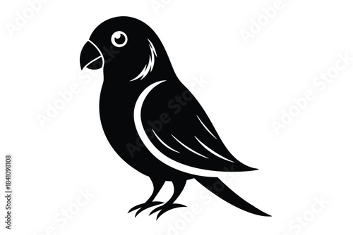 lovebird silhouette line art vector illustration with a white background