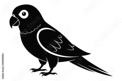 lovebird silhouette line art vector illustration with a white background