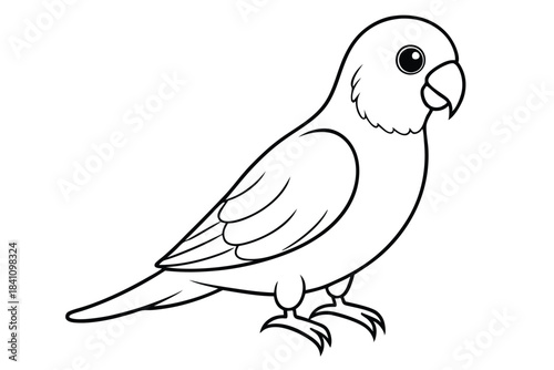 lovebird silhouette line art vector illustration with a white background