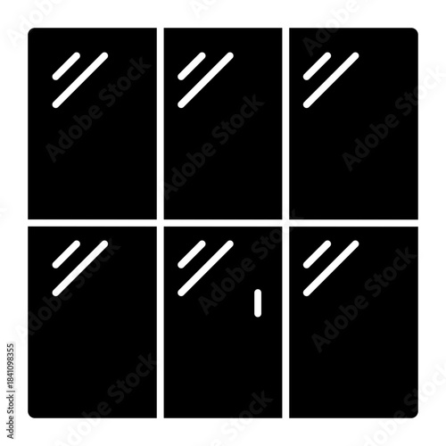 Glass wall rebound icon solid style illustration