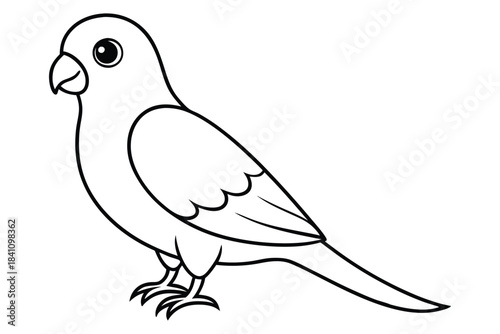 lovebird silhouette line art vector illustration with a white background