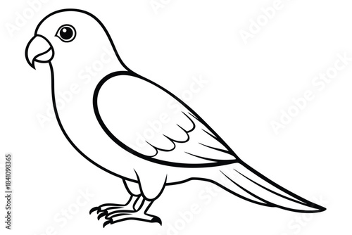 lovebird silhouette line art vector illustration with a white background
