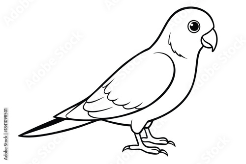 lovebird silhouette line art vector illustration with a white background