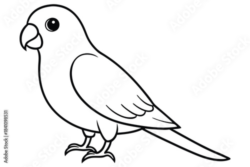 lovebird silhouette line art vector illustration with a white background
