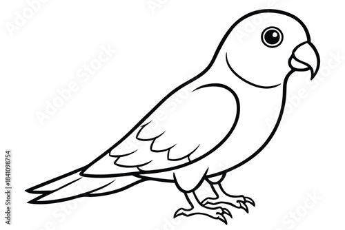 lovebird silhouette line art vector illustration with a white background