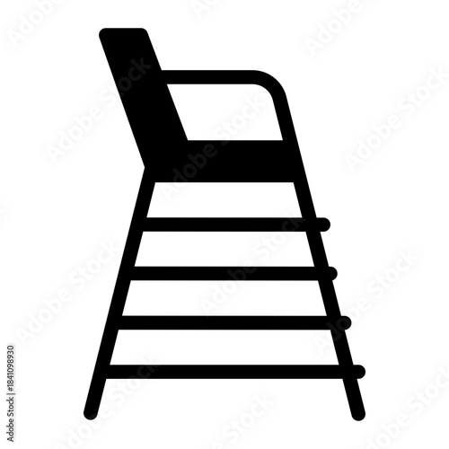 Padel referee chair icon solid style illustration