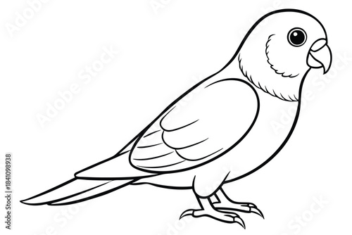 lovebird silhouette line art vector illustration with a white background