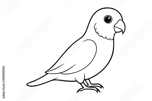 lovebird silhouette line art vector illustration with a white background