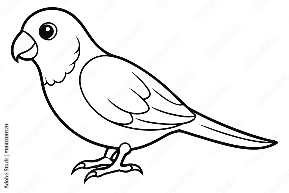 Fototapeta premium lovebird silhouette line art vector illustration with a white background