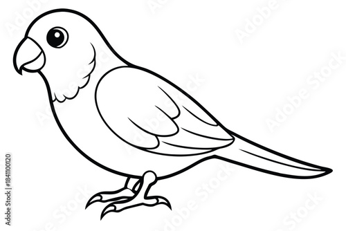lovebird silhouette line art vector illustration with a white background