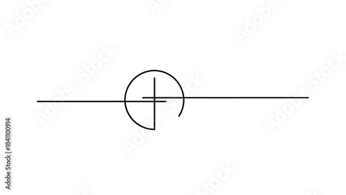 Abstract Minimalist Symbol with Horizontal and Partial Circle Overlap